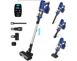Steelstofzuiger - Draadloos 2-in-1 Model - 300W Motor & HEPA Filter - Blauw