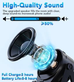 Namajunas - 5-in-1 Wireless Mini RGB Speaker - Telefoonhouder - Telefoonhouders Auto - Magnetisch - Bluetooth Speaker - Draadloze Oplader - Wireless charger - GSM Lader - 360° verstelbare houder voor iPhone/Android/iPad/Samsung - Cadeau — thumbnail 4