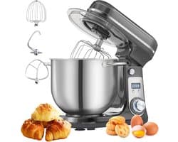 ACEP Keukenmixer met stille motor - 1200W - 6 standen - 6 L - Zwart - Kitchenaid - Kitchenaid keukenmachine - Mixer - Mixer met mengkom