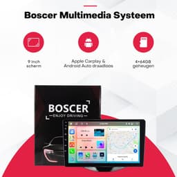 Boscer Autoradio - Geschikt voor Toyota Aygo, Citroën C1 & Peugeot 108 (2015–2020) - 4+64GB Android 15 - 9 Inch HD Touchscreen (1280x720) - Draadloze Apple CarPlay & Android Auto - GPS, WiFi & Bluetooth - Camera & Microfoon — thumbnail 2