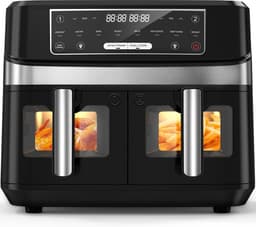 Heteluchtfriteuse XXL met 2 Kamers en Kijkvenster - 8in1 Smart Airfryer — thumbnail 1