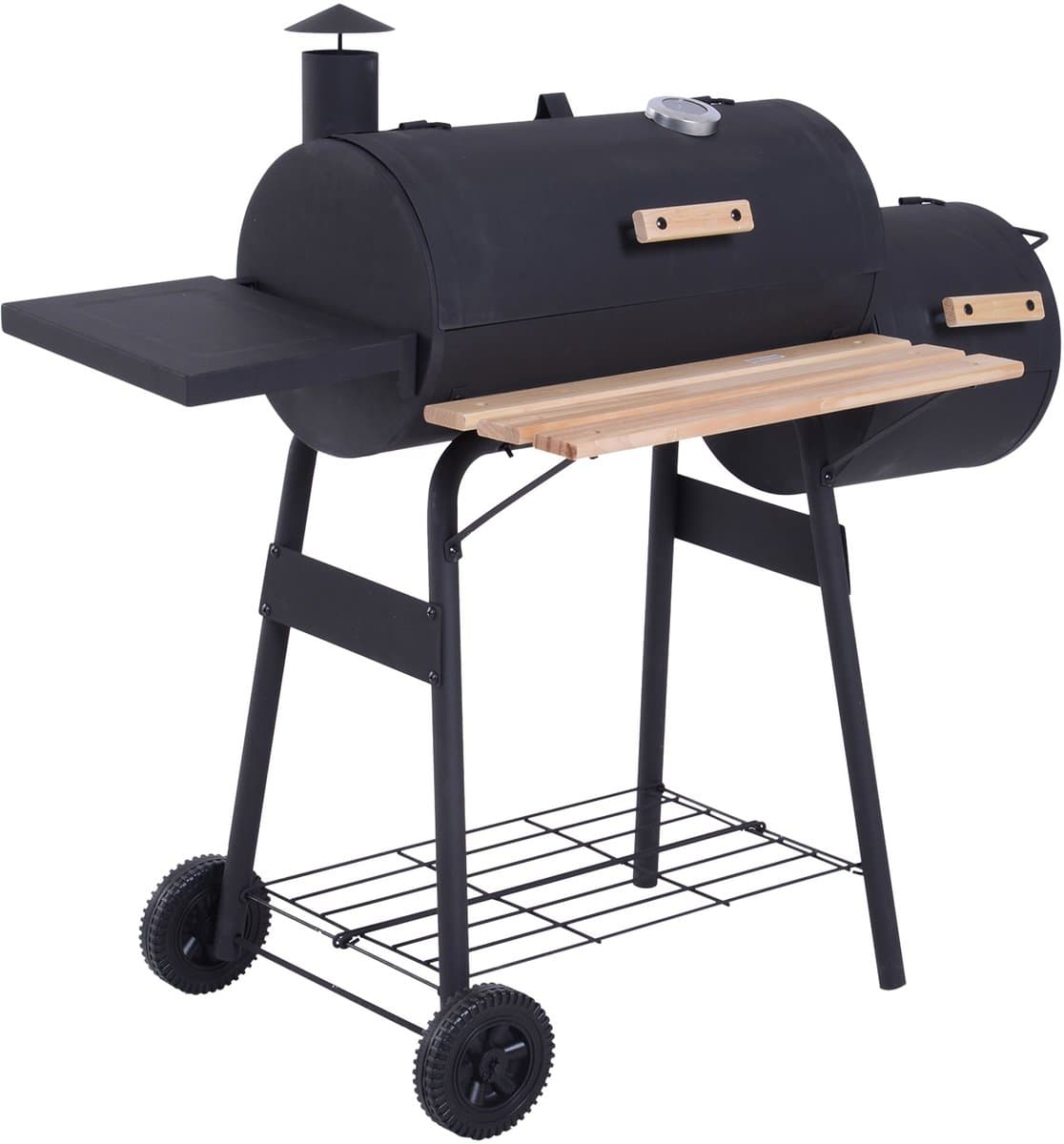Outsunny-Smoker-Steel-124x53x108cm-Black — afbeelding 1