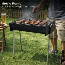 Lomera Houtskoolbarbecue - Houtskool BBQ - Barbecue - BBQ - Draagbare BBQ - Camping BBQ - Balkon BBQ - Kleine Barbecue - Draagbare Houtskoolbarbecue - Compacte BBQ — thumbnail 3