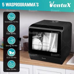 Mini vaatwasser - Kleine afwasmachine - 5 programma's - Energieklasse D - Appartement — thumbnail 4