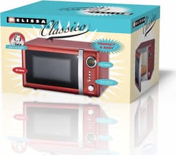 Magnetronoven – Retro Magnetron – Combimagnetron – Keukenmagnetron – Compacte Magnetron – 20 Liter Inhoud – 700 Watt Vermogen – Timer – 5 Standen – Rood Metallic – Metalen Behuizing — thumbnail 4