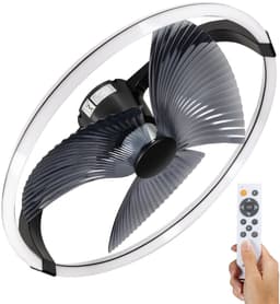 LED's Light Plafondventilator XL 74 cm - Bedienbaar met afstandsbediening - Plafondlampen met Ventilator & Lamp - Zwart - Ventilatorlamp - Ventilatoren plafond - Plafonventilator — thumbnail 5