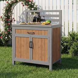 Tuinkast Buiten - Outdoor Keuken - Terras Grillen - Werkblad Met Lade - 80x54x119 cm - Houtkleur — thumbnail 1