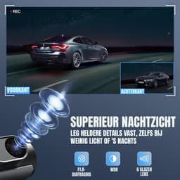 Nexvo® Dashcam voor Auto Voor en Achter - Dashcam - Grijs - 8cm x 4cm x 5cm — thumbnail 5