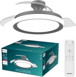 Philips Bliss Plafondventilator met ingebouwde LED-lamp - 3 Intrekbare bladen, diameter: 106cm - 4500 Lumen - Instelbaar wit licht van 2700K tot 6500K - Dimbaar tot 5% - Afstandsbediening - Zwart — thumbnail 1