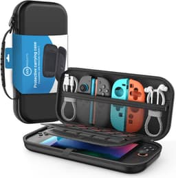 Opberghoes geschikt voor Nintendo Switch 2 - Hard Case - Beschermhoes - Ruimte voor 24 Games - Ritsvak & Schermprotectie - Opbergtas - Zwart — thumbnail 1
