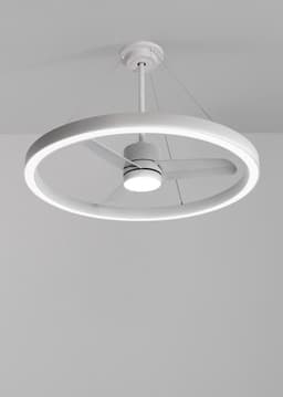 CREATE - Plafondventilator 36W stil Ø108cm met LED-licht ring - Wit - WIND HALO — thumbnail 1