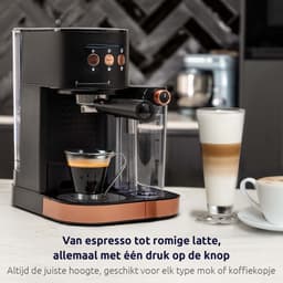BluMill Koffiemachine - Pistonmachine - Espressomachine - Automatische Melkschuimer & 2 portafilters - 1,2 Liter Waterreservoir — thumbnail 4
