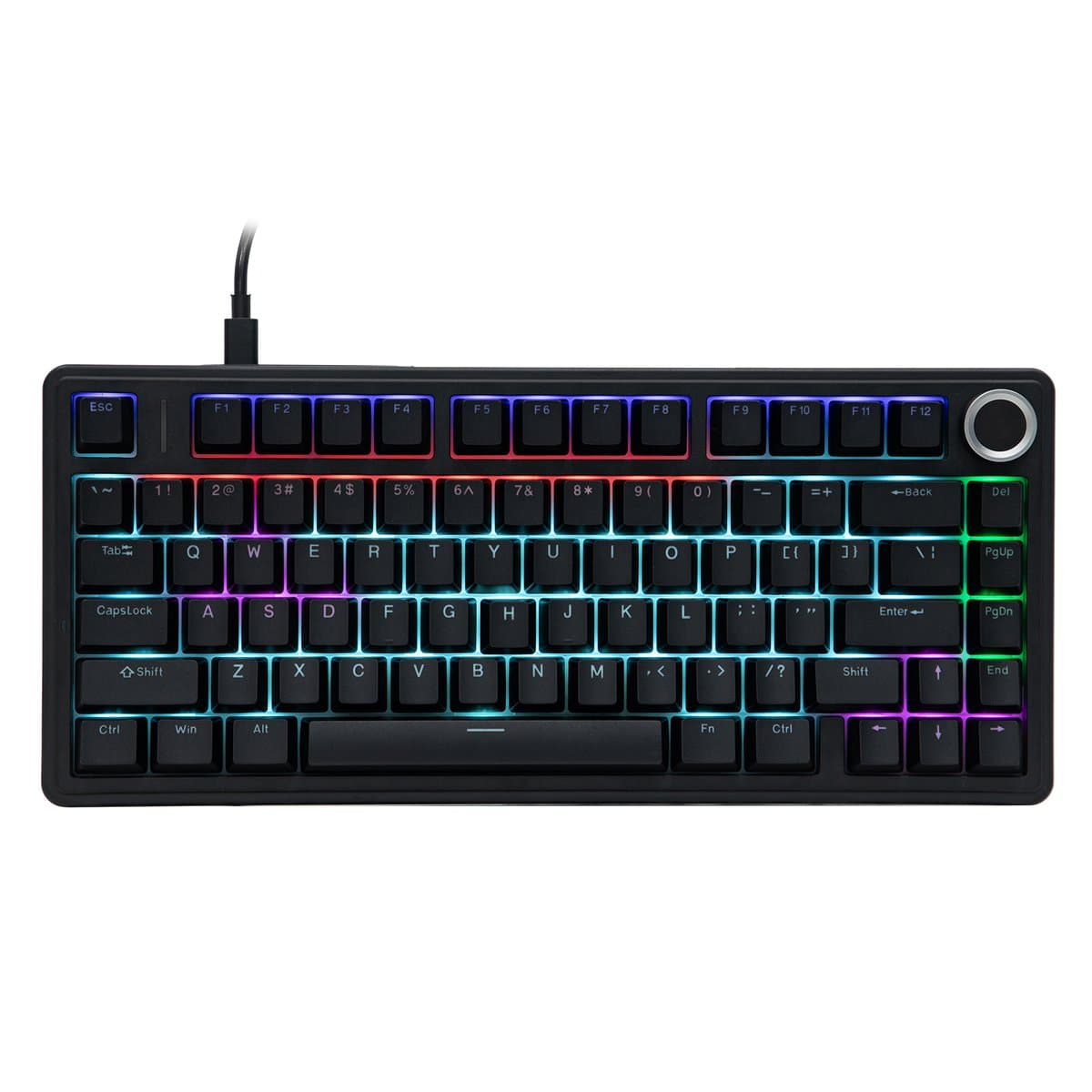 EPOMAKER x AULA F75 - Zwart - Mechanisch Toetsenbord - Wired - RGB - 75% - QWERTY - Gaming Keyboard - Red Switch — afbeelding 1