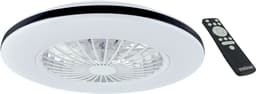HALNY - Moderne LED Plafondlamp met ventilator - 485 mm - CCT Aanpasbare kleuren- 48w - 2900K / 4200K / 6500K - 5110 Lumen - Dimbaar met afstandbediening - Zwart-Wit — thumbnail 1