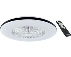 HALNY - Moderne LED Plafondlamp met ventilator - 485 mm - CCT Aanpasbare kleuren- 48w - 2900K / 4200K / 6500K - 5110 Lumen - Dimbaar met afstandbediening - Zwart-Wit