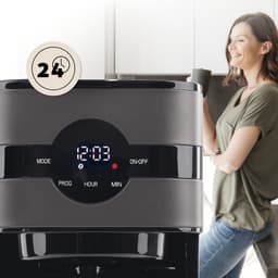 Barista-filterkoffiezetapparaat met thermoskan | Filterkoffiezetapparaat met touchscreen en timerfunctie | Koffiezetapparaat met permanentfilter en 900 W | Watertank van 1,25 liter voor 8 kopjes koffie — thumbnail 4