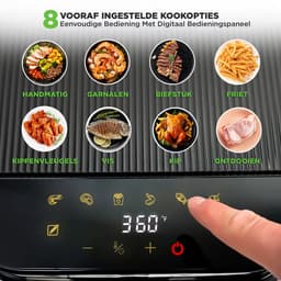 Nutrichef Airfryer 5,5 L – 8-in-1 Kookmodi, Transparante Kom, Nauwkeurige Temperatuur & Timer – Wit — thumbnail 2