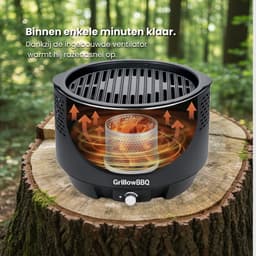 Grillow One – Rookarme Gourmet BBQ – Voor Binnen & Balkon – Draagbaar – Met Ventilator — thumbnail 3