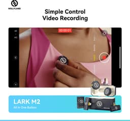 Hollyland Lark M2 Wireless Microphone for iPhone14 & Below, Mini Magnetic Microphone, 300m Range, Hi-Fi Audio, Noise Cancelling, 30h Use, Video Recording, Lightning — thumbnail 2