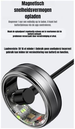 DrPhone RingSense – Smart Ring - Europese ringmaat 59 - 5ATM Waterdicht – Slaapmonitor – Hartslagmeter - SpO2 Monitor - Dagelijkse Activiteitstracking - Mobiele App – Donker Grijs — thumbnail 3