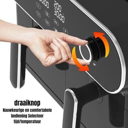 Thuys – Dubbele Airfryer – Heteluchtfriteuse – Duo Airfryer – 9 L – 36 x 40 x 32cm – Zwart — thumbnail 5