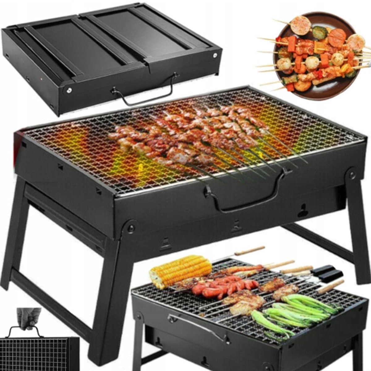 Compacte draagbare Koolgrill - Opvouwbaar als koffer — afbeelding 1