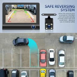3 Camera Lens 4.0 In Auto DVR Dash Cam HD Dash Camera Dual Lens Video Recorder 1080P Black Box Cycle Dashcam Spiegel（Met 32G geheugenkaart） — thumbnail 2