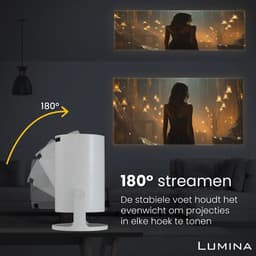 Lumina Mini Pro Beamer - Home Cinema - Projector - Android 11.0 - WiFi 6 & Bluetooth 5.2 - 4k Beeldkwaliteit - Projector Scherm - Wit — thumbnail 2
