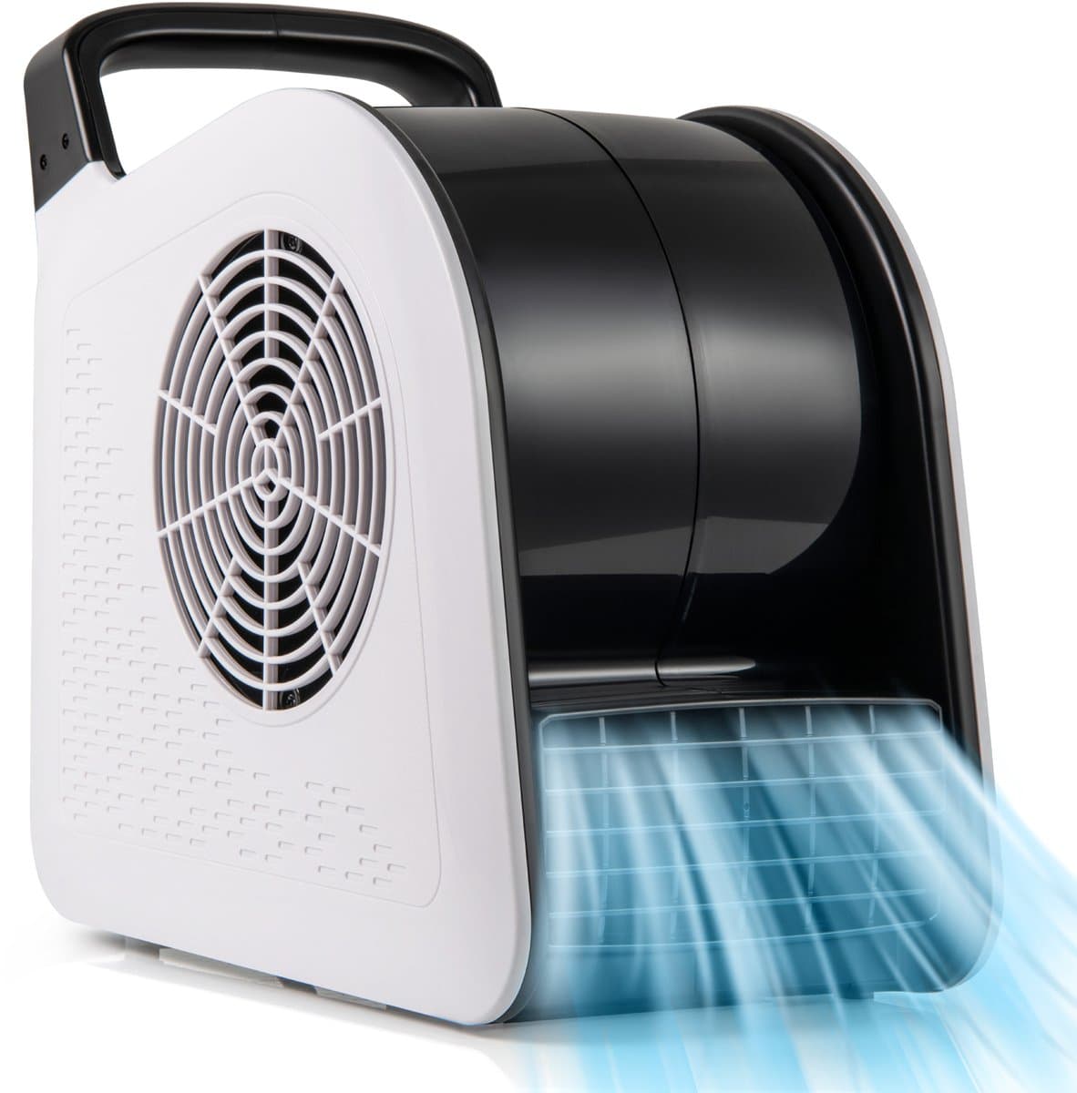 COSTWAY Vloerventilator, 130 W, 3 snelheden en 185° draaibare kop, blaasmachine voor drogen en ventileren, staande ventilator voor thuis en commercieel — afbeelding 1