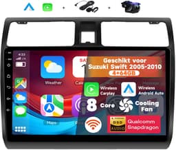 Boscer Autoradio - Geschikt voor Suzuki Swift 2005-2010 - Apple Carplay & Android Auto (Draadloos) - Android 15 - 8-Core 4+64GB - Interne Koeler - 10.1 Inch HD IPS Touchscreen - GPS Navigatiesysteem - USB, WiFi & MP5 - Achteruitrijcamera & Microfoon — thumbnail 1