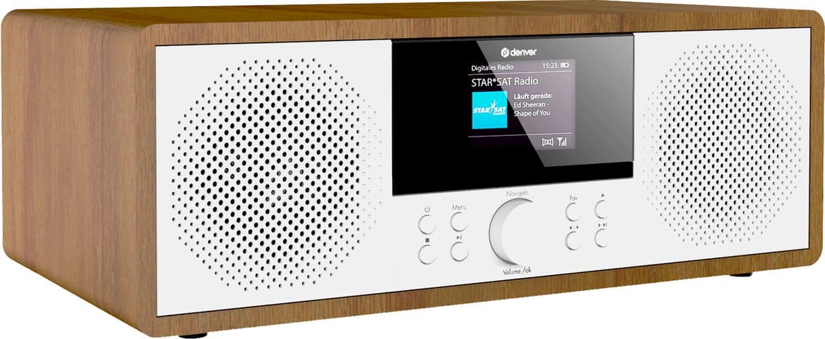 Denver Internet Radio - DAB Radio - FM Radio - CD Speler - Bluetooth - 200W - AUX/USB - MIR270 - Hout — afbeelding 1