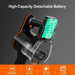 Handstofzuiger met Steel - Draadloze Steelstofzuiger - Handheld Vacuum Cleaner - Afneembare Kruimelzuiger - Kruimeldief Best Verkocht - Blauw — thumbnail 3