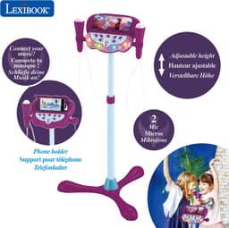 Frozen Verstelbare Standaard met 2 Microfoons met Stemeffecten, Verlichting, Luidspreker, Bluetooth — thumbnail 1