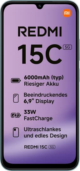 Xiaomi REDMI 15C 5G - 4 GB RAM - 128 GB - Groen - Enorme batterij van 6000 mAh (standaard) - Indrukwekkend display van 6,9 inch - Slank en verfijnd ontwerp — thumbnail 4