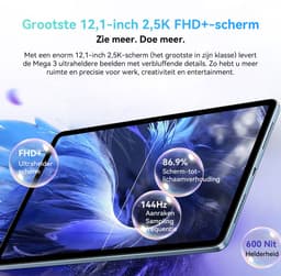 Blackview MEGA 3 Tablet Sets - Android 15 - 4G LTE+WiFi - 12.1 Inch - 36GB RAM - 256GB - Dual 4G LTE - 8800mAh - 13MP+50MP Camera - Grijs — thumbnail 5