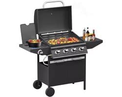 BORVAT® -15kW Gasbarbecue Grillwagen met 4+1 Branders en Zijbrander - Gasgrill BBQ
