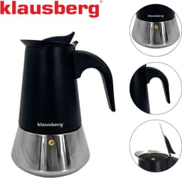 Klausberg Espressokoffiezetapparaat KB-7844 – 4 Kopjes – RVS – Geschikt voor Inductie - Espresso Maker - 200ml - Percolator — thumbnail 2