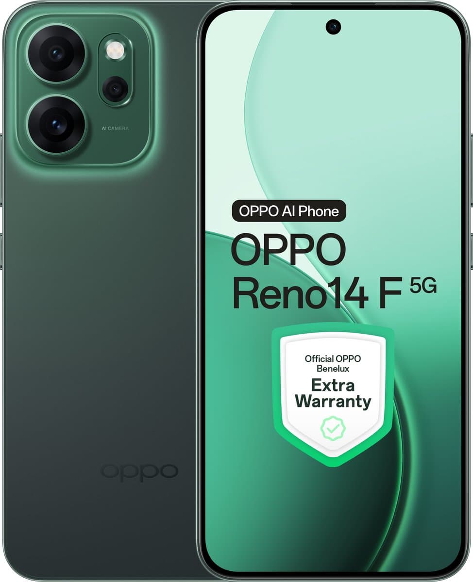 OPPO Reno14 F 5G 8+256GB Luminous Green - Extra Garantie — afbeelding 1