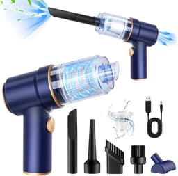 Gloovon kruimeldief - Kruimeldief Snoerloos - Stofzuiger Zonder Zak - Handstofzuiger - Oplaadbaar - Auto Stofzuiger - Blauw — thumbnail 1