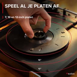 Platenspeler met speakers - Audizio RP111BK - Retro platenspeler - LP speler - Model 2025 - Zwart — thumbnail 4