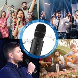 Karaoke Draadloze microfoon Draagbare handzame Bluetooth-luidsprekermicrofoon, draadloze microfoons Karaokemachine Thuis KTV-speler Compatibel met Android- en iOS-apparaten voor feesten/zang/vergaderingen — thumbnail 2