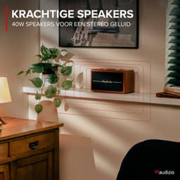 Retro radio - Audizio Tune60 - DAB radio met Bluetooth - Vintage look - DAB+ en FM - Bruin — thumbnail 5