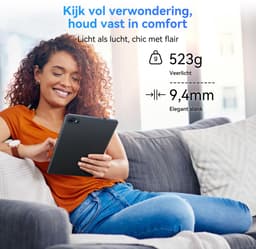 TABWEE Tablet T80 - 5G WiFi - Gemini AI - 12GB RAM - 128GB ROM - 6000 mAh - Android 15 - Bluetooth 5.0 - 1080P - Grijs — thumbnail 5