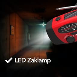 Brixy Noodradio - Radio Met Accu Batterij Voor Noodsituaties - Opwindbaar - Solar - Zaklamp - Powerbank - Rood — thumbnail 5