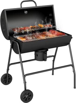 Outsunny-Holzkohlegrill-Metall-95L x 71,5B x 102H cm-Schwarz — thumbnail 1