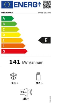 Whirlpool WHSS 2131B4 combi-koelkast Vrijstaand 110 l Wit — thumbnail 4