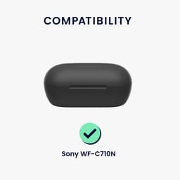 kwmobile cover voor oordopjes case - geschikt voor Sony WF-C710N - Trendy beschermhoes draadloze oordopjes in lichtblauw — thumbnail 2