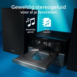 PHILIPS TAM3505M2 Micro-muzieksysteem, Bluetooth, cd-speler, USB, Auracast FM en DAB-radio, 85% PCR-materiaal — thumbnail 3