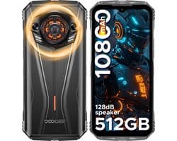 DOOGEE S Punk Pro - Outdoor Smartphone - 20GB RAM +512GB ROM / 2 TB TF- 10800 mAh & 33W - 128dB Lautsprecher- 6.6'' FHD+ 90Hz -LED Lichteffekt -Face ID - Vingerafdruk - Handschoenmodus - NFC- GPS-Zilver