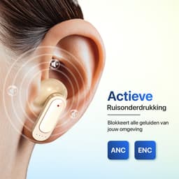 Otiume Draadloze Oordopjes - LCD Scherm Bluetooth Oortjes Wireless Earbuds Touchscreen Earphones - Wit — thumbnail 5